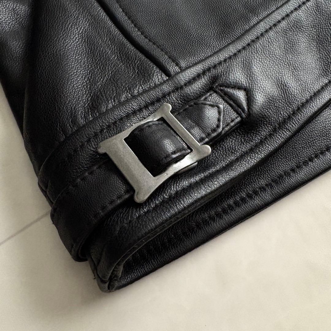 美品✨ BACK NUMBER 本革シングルライダース 黒L メンズYKKジップ