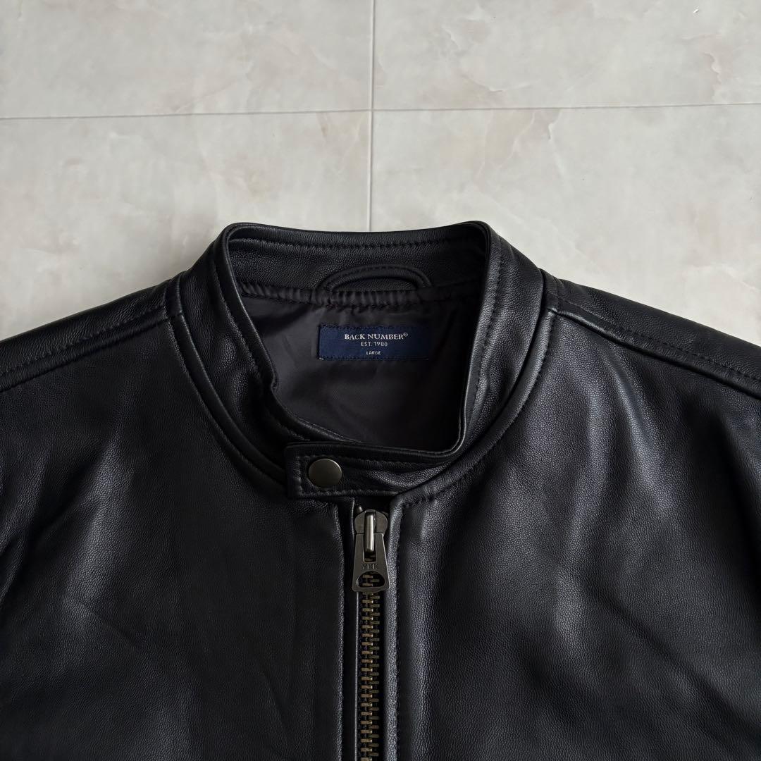 美品✨ BACK NUMBER 本革シングルライダース 黒L メンズYKKジップ