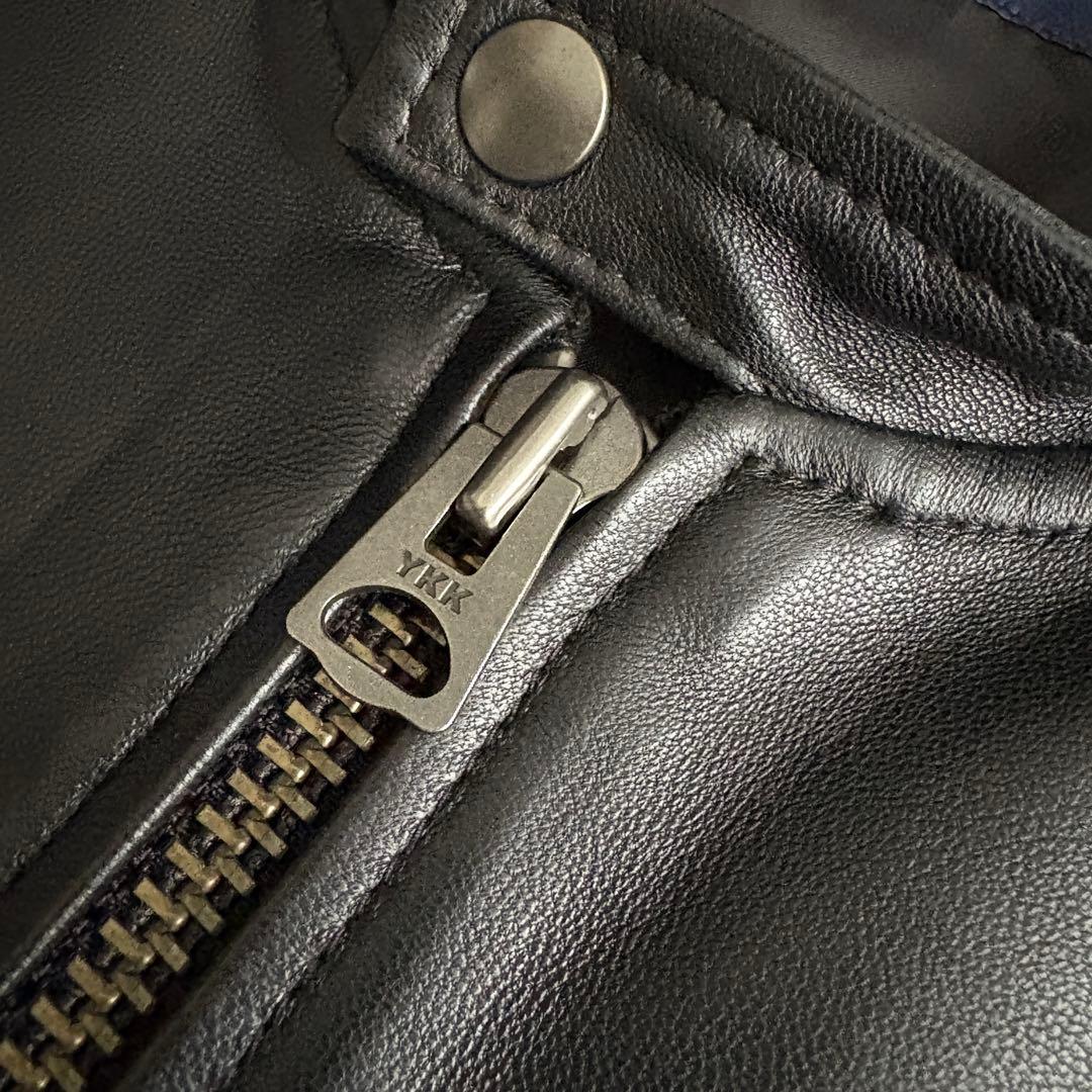 美品✨ BACK NUMBER 本革シングルライダース 黒L メンズYKKジップ