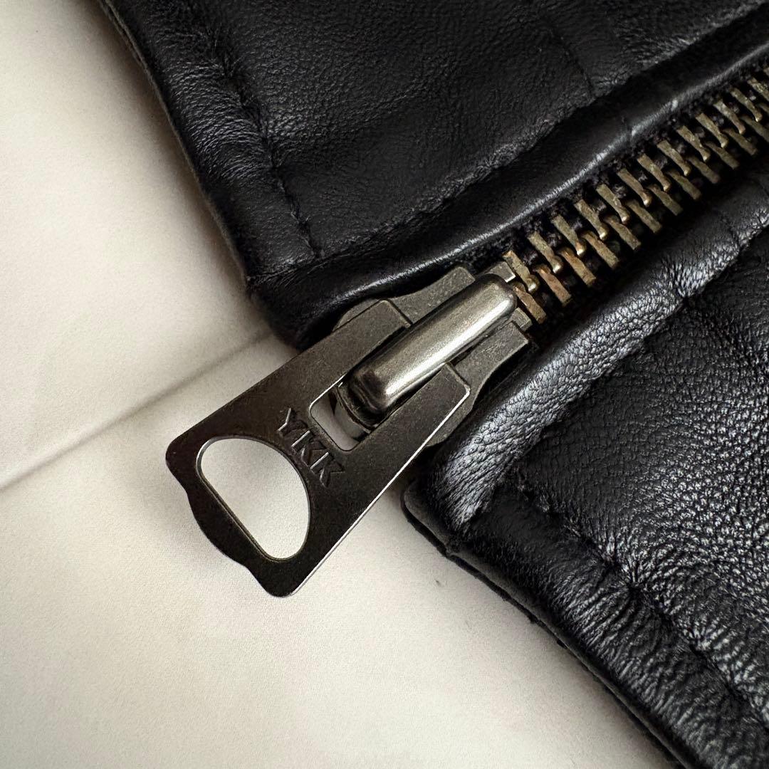 美品✨ BACK NUMBER 本革シングルライダース 黒L メンズYKKジップ