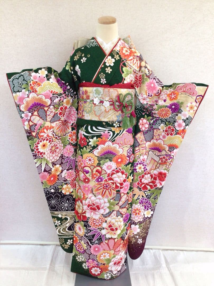 振袖フルセット　緑