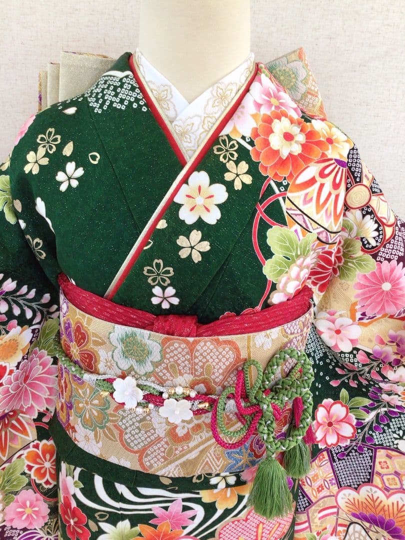 振袖フルセット　緑
