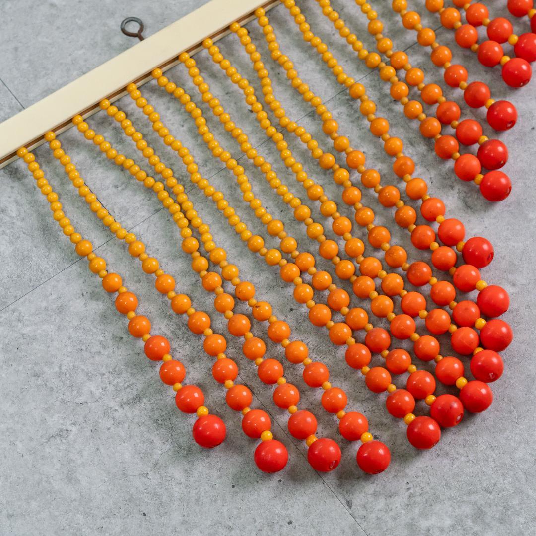 【＠KM】珠暖簾 のれん　ビーズカーテン　オレンジ　グラデーション