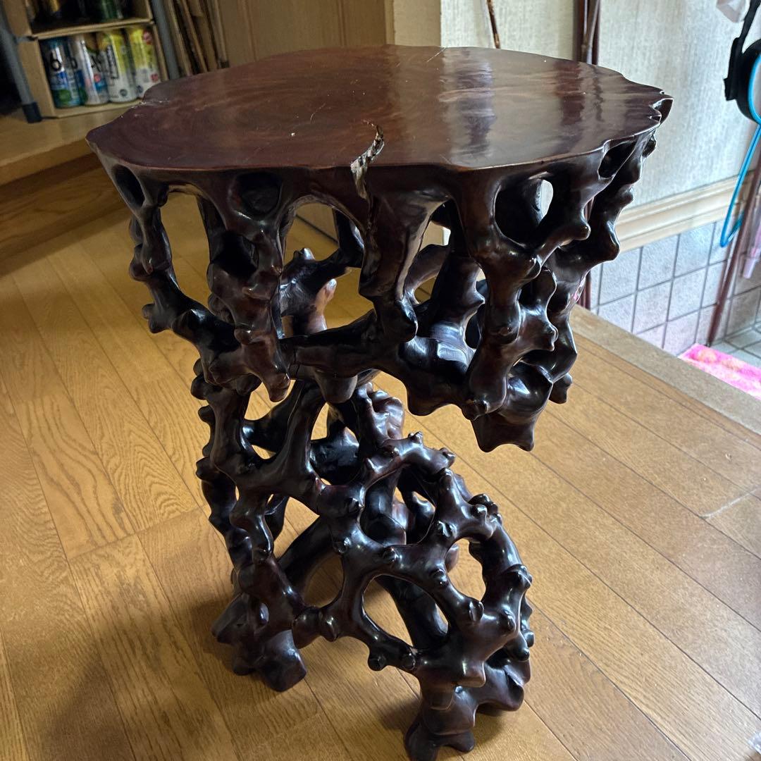 ‼️希少‼️根本、天然木、卓、飾台、花台、香炉台、日本式昭和レトロ根卓古美術明治大正