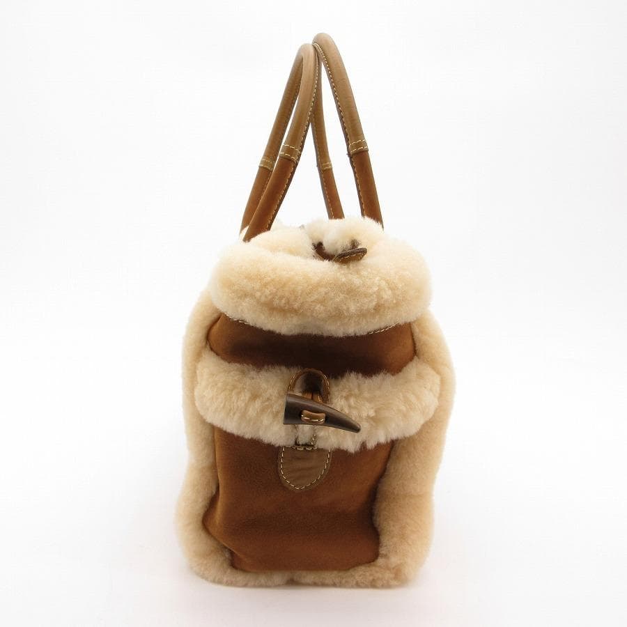 超美品 銀座かねまつ ムートンバッグ レザー 30-25120403