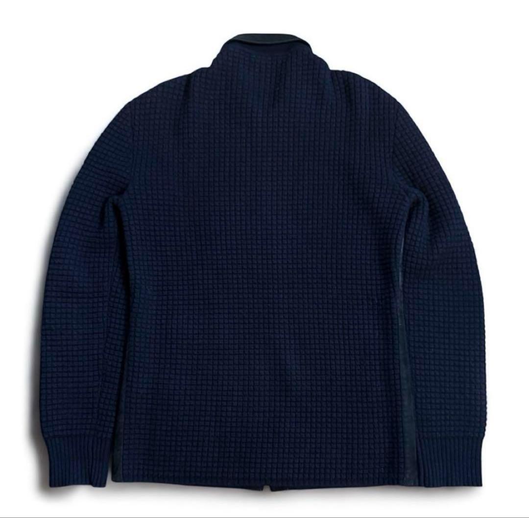 GIORGIO ARMANI 高級スウェード レザー ニット ジャケット