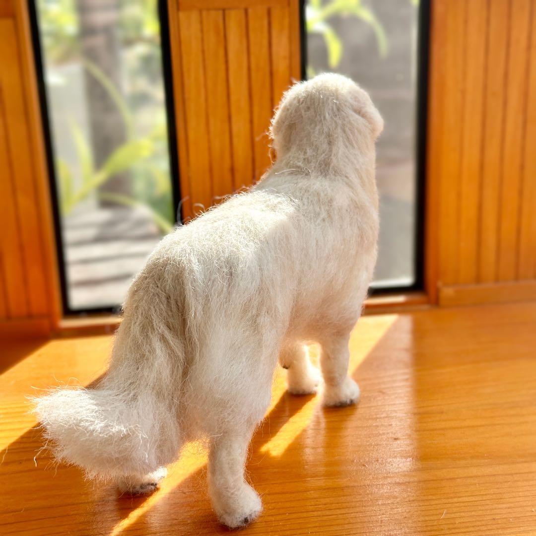 【羊毛フェルト ゴールデンレトリバー 犬 】 ドールハウス ミニチュア 1/6