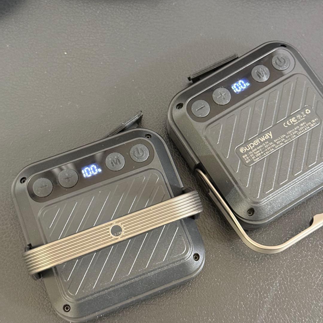 SUPERWAY 20000mAh led ランタンQC 2つ