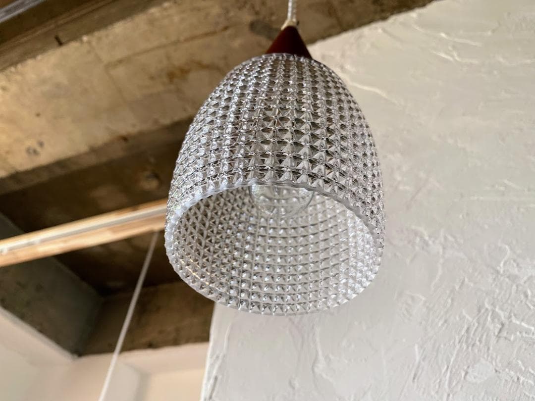 1960s デンマーク製 チーク ガラス ペンダントライト