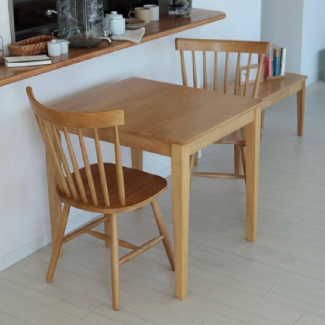 ミツヨシ（MITSUYOSHI）木製ダイニングテーブル＋チェア×2脚 セット