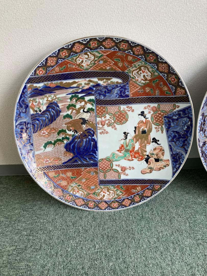 伊万里焼　（６０㎝）大皿對　江戸後期