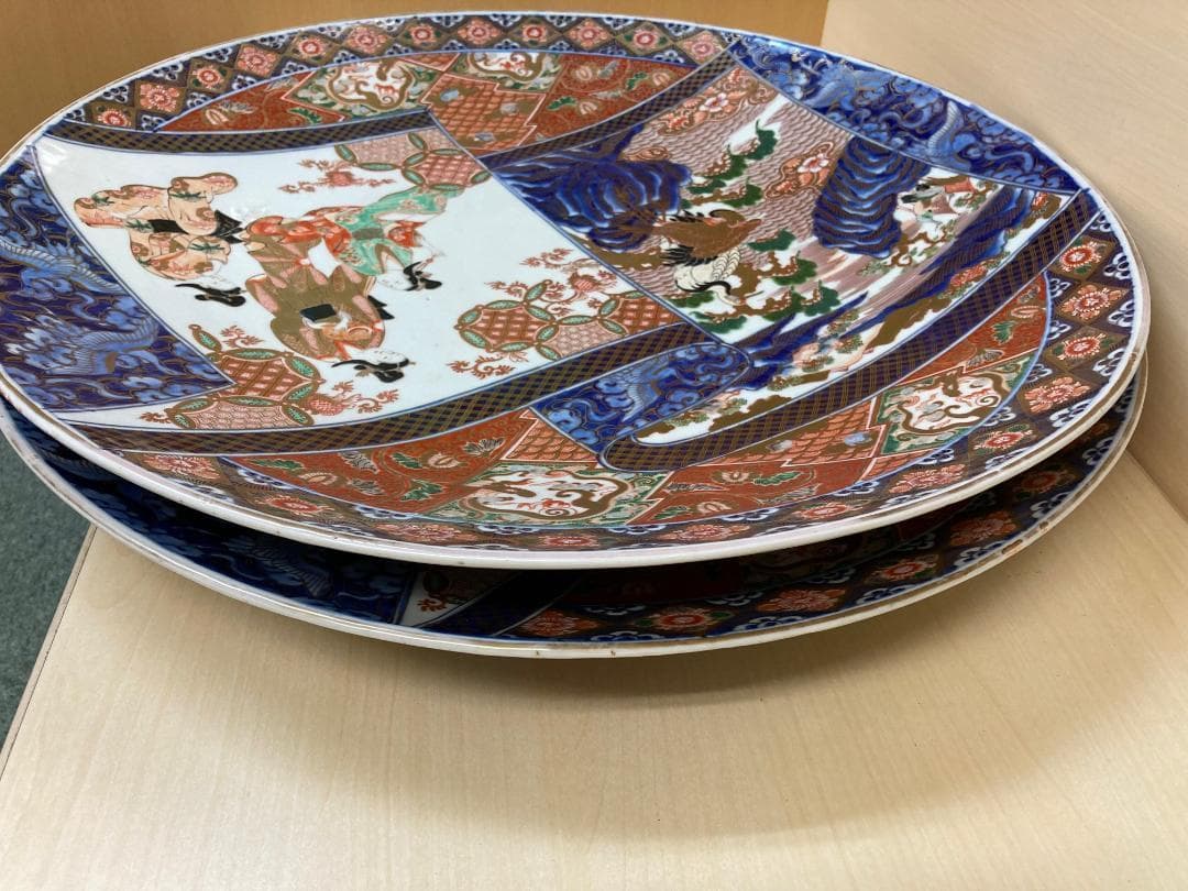 伊万里焼　（６０㎝）大皿對　江戸後期