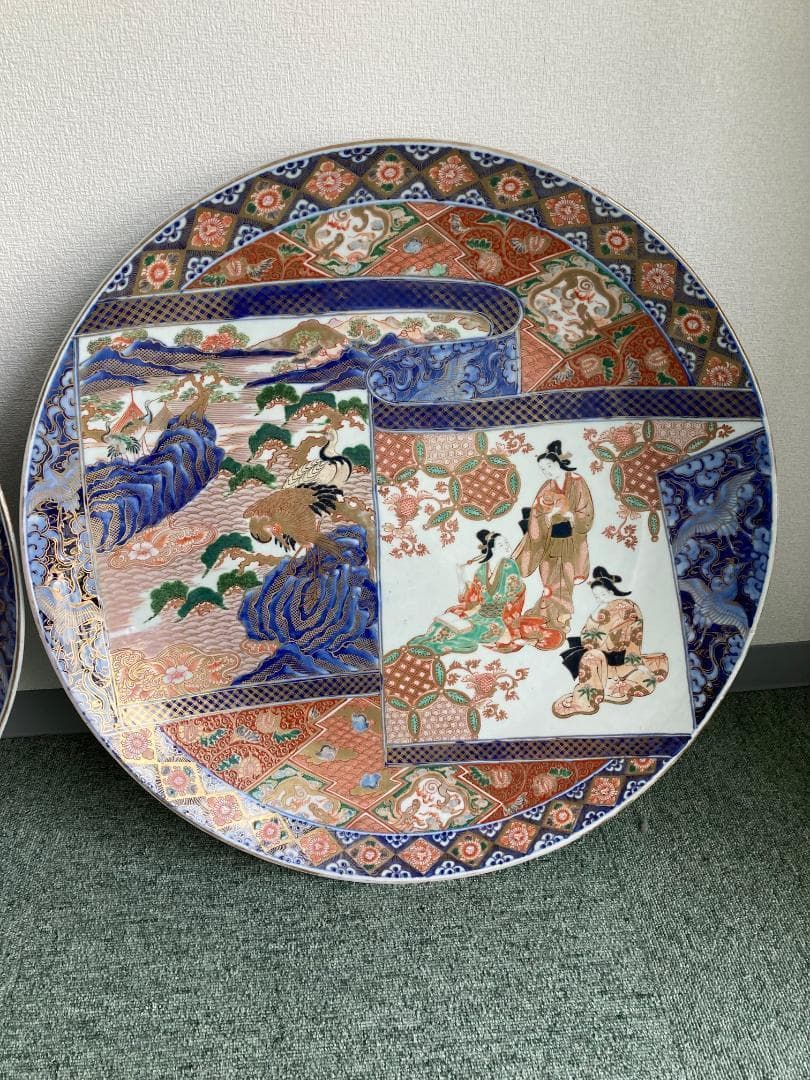 伊万里焼　（６０㎝）大皿對　江戸後期