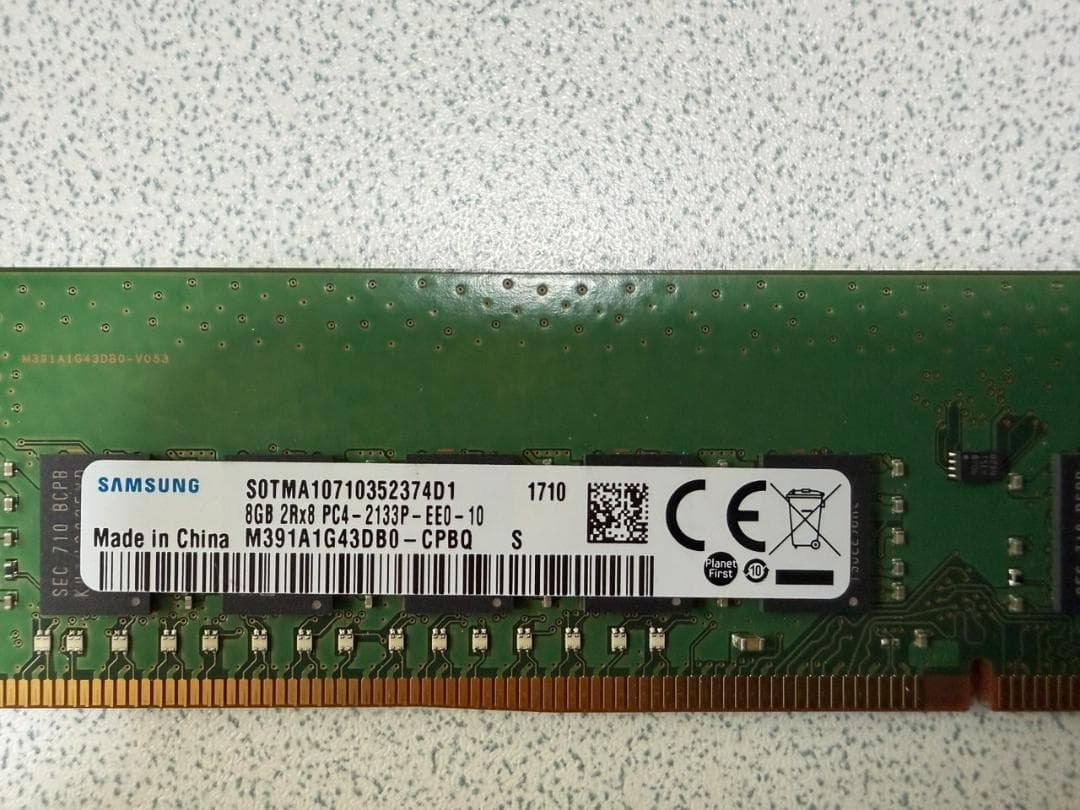 Samsung 8GB DDR4 2133MHz （８GB ⨉ ２) ２セット