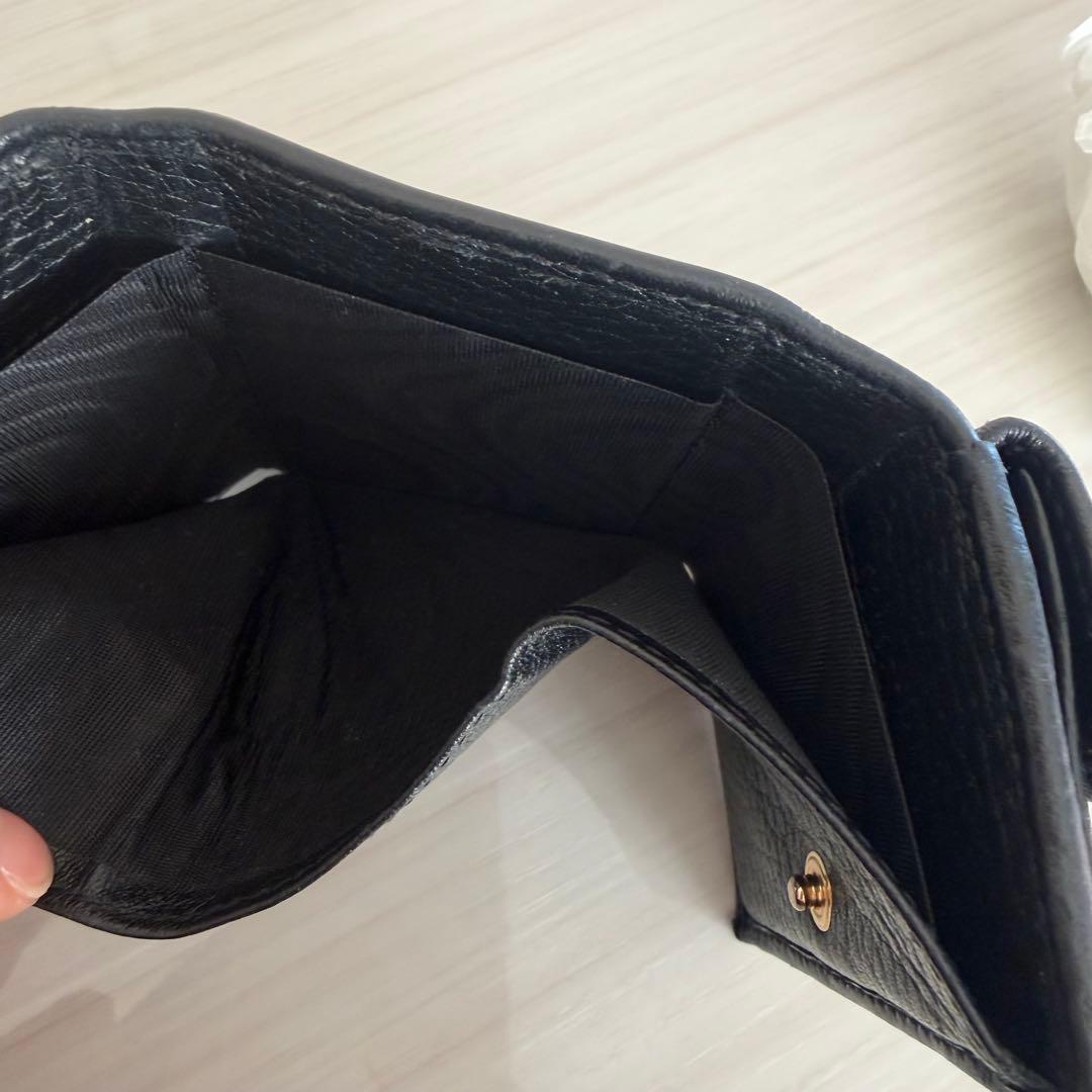 GUCCI ブラックレザー 三つ折り財布
