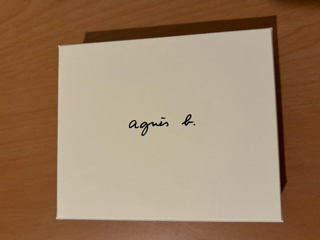 【美品】agnès b. ブラック　牛革　三つ折り財布