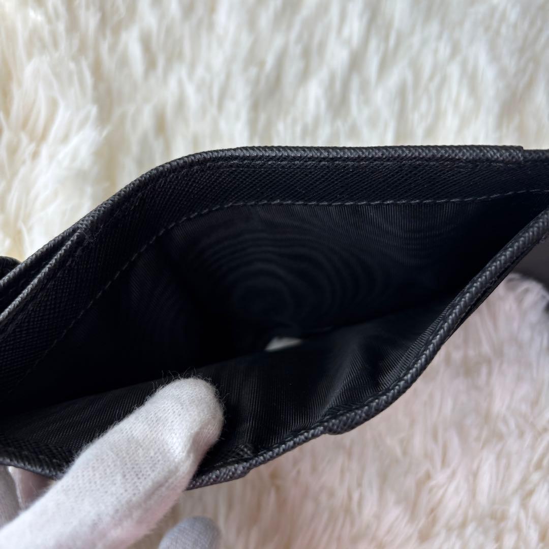 y◇未使用級/現行✨プラダ 三つ折り財布 三角ロゴ ブラック サフィアーノ