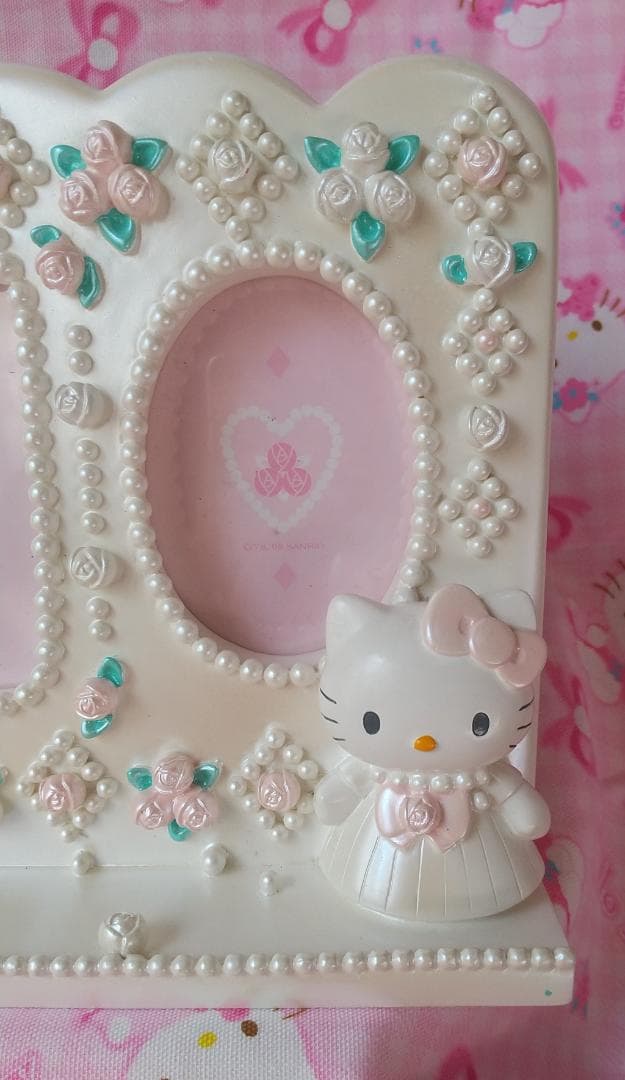 キティ　ミミィ　フォトフレーム　ドレス　ローズ　写真たて