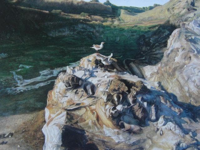 小尾修、【潮風】、希少な画集画、新品高級額・額装付、状態良好