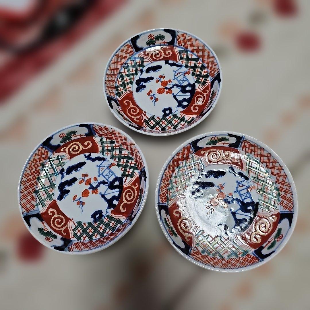 古伊万里　赤絵　なます皿　3枚