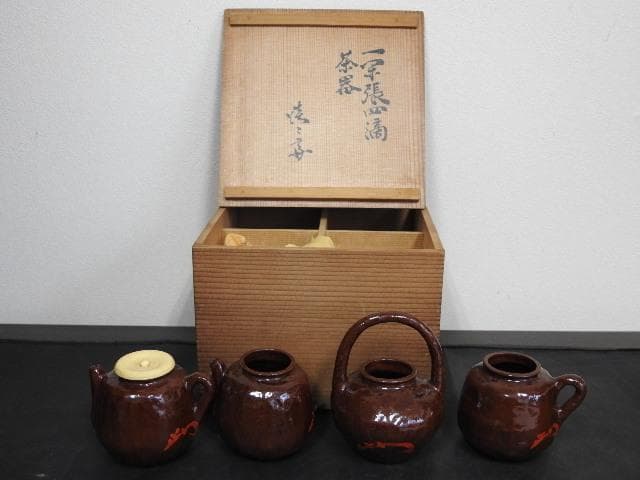 一閑張四滴茶器　淡々斎　共箱　MA570