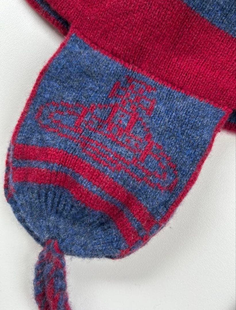 vivian westwood ニット帽　y2k 耳あて付きニット帽　ストライプ