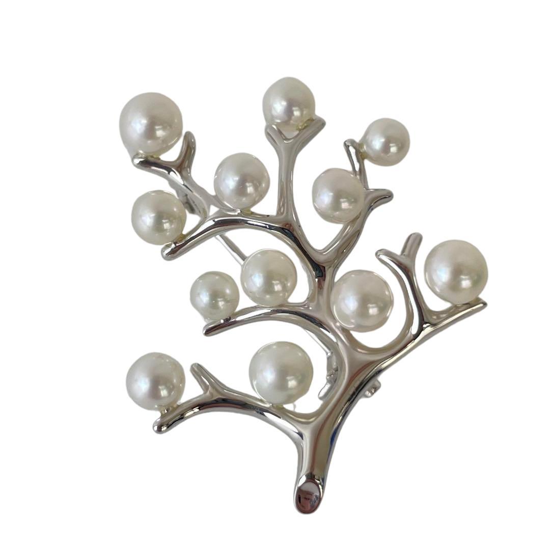 【極美品】 ミキモト 幸福の木 シルバー ブローチ 巾着 箱付き