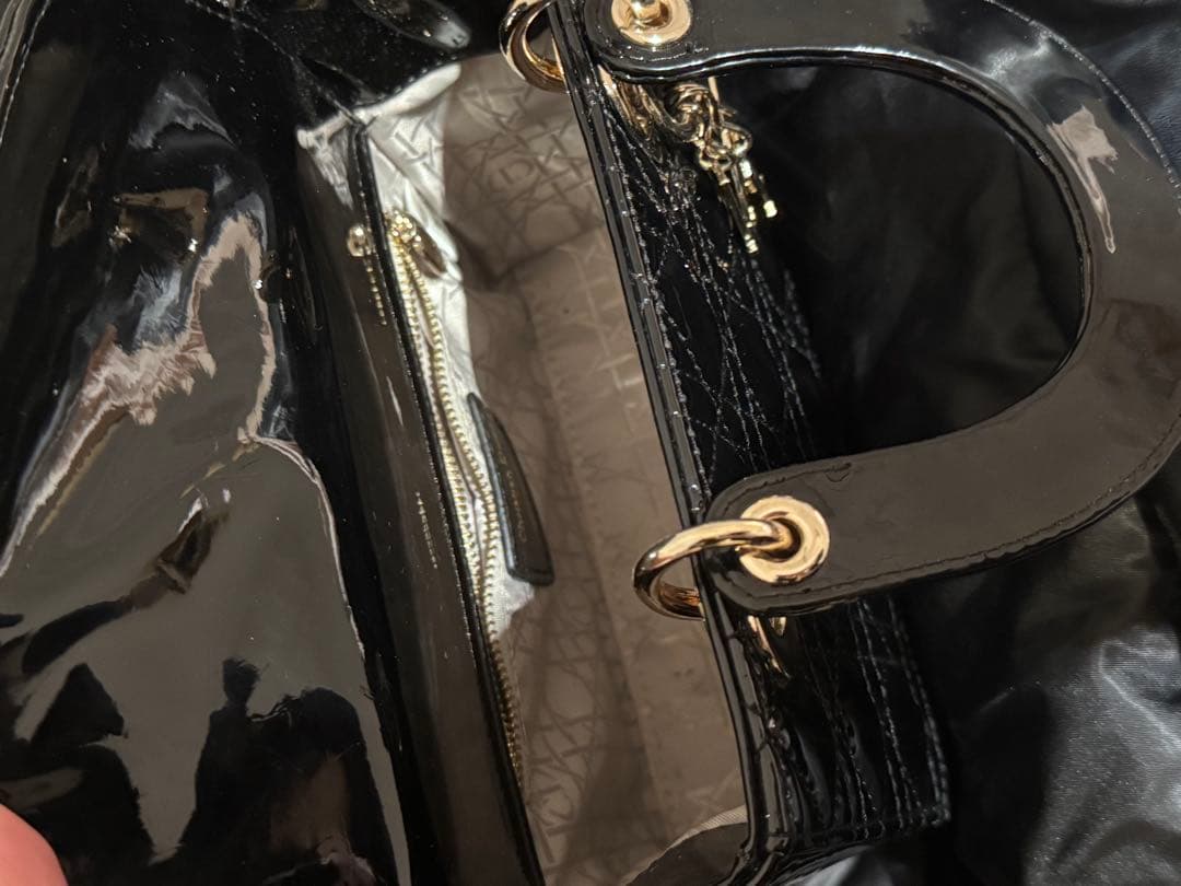 Dior ブラック キルティング ハンドバッグ