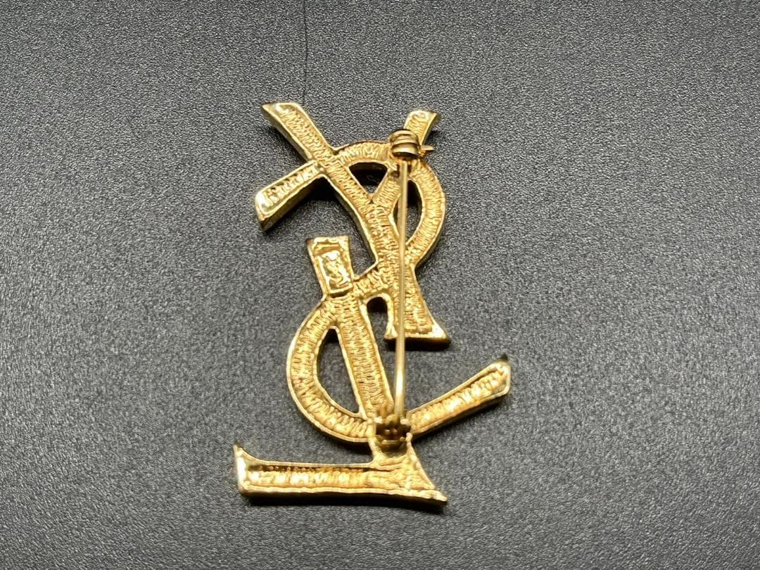 ◇ Saint Laurent サンローラン YSLラインストーン ブローチ
