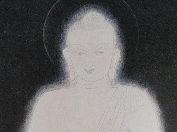 畠中光享、【成道仏】、希少な額装用画集より、状態良好、新品額装付