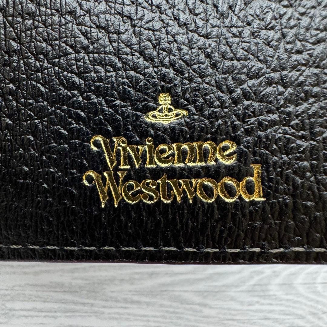 【極美品】ヴィヴィアンウエストウッド 三つ折り財布 がま口　レザー ブラック