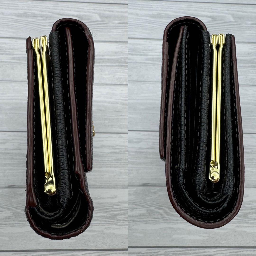 【極美品】ヴィヴィアンウエストウッド 三つ折り財布 がま口　レザー ブラック