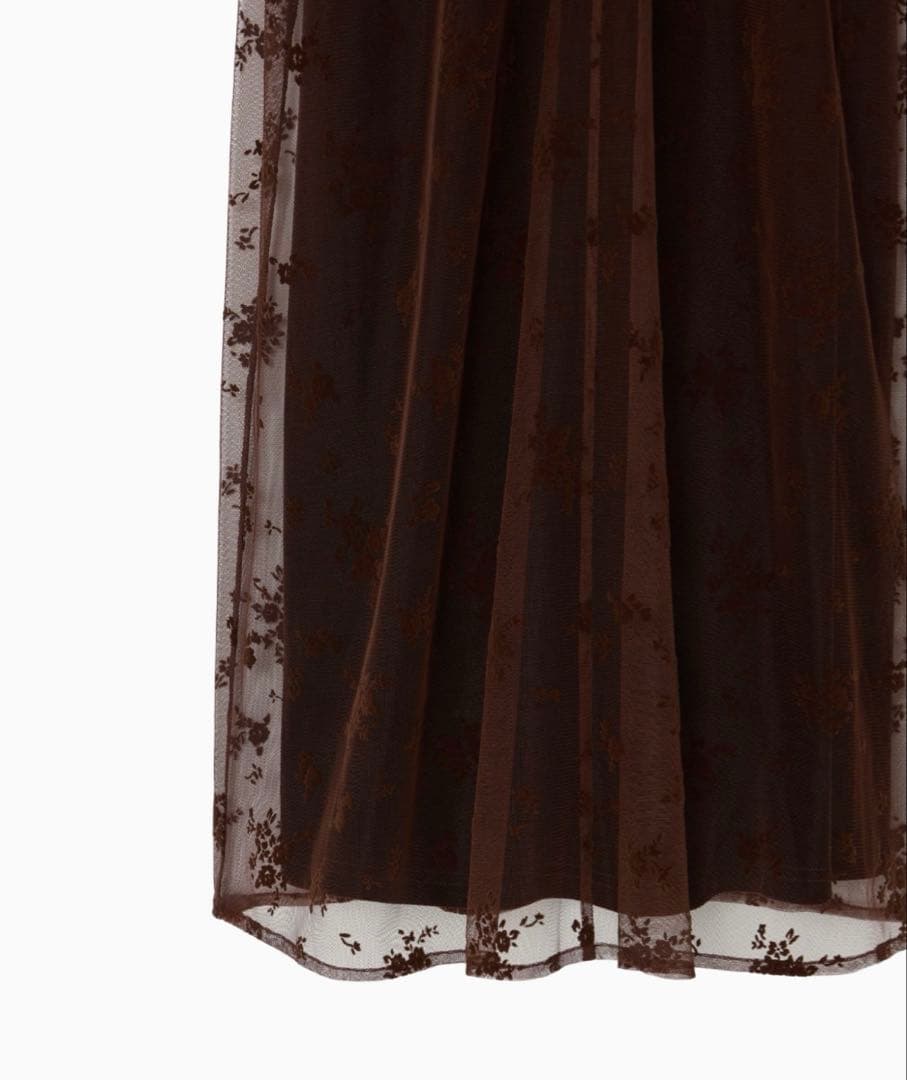 【美品/値下可】kaene フロッキーベロア2wayドレス 34 ダークブラウン