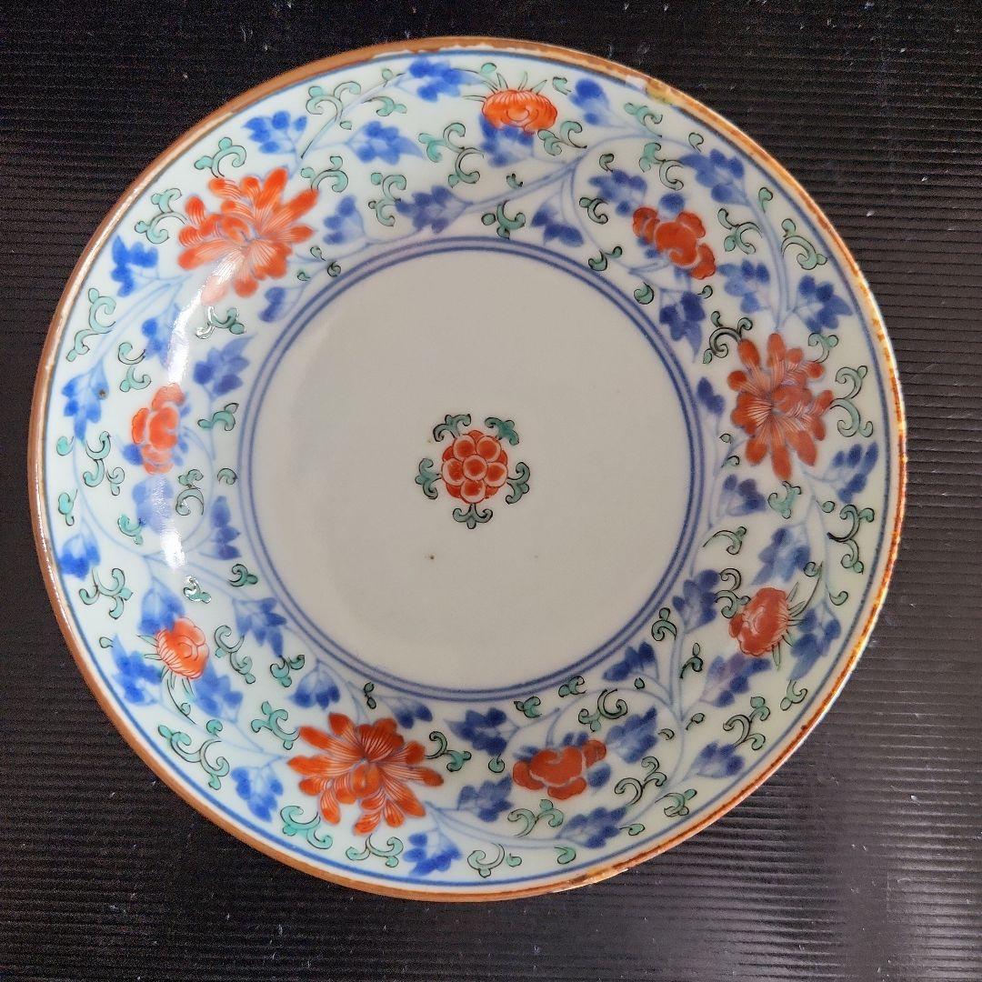 柿右衛門手色絵花唐草文様小皿