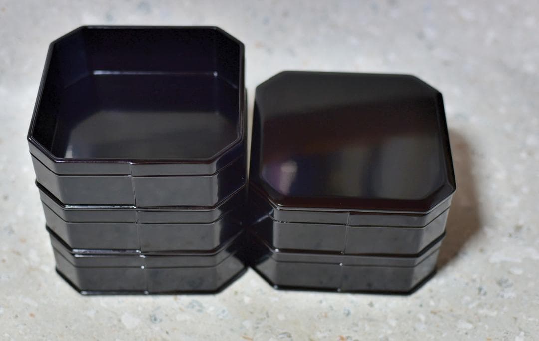 値下げ、輪島塗河智製　緑高、お重五段　菓子器【極上品】共箱