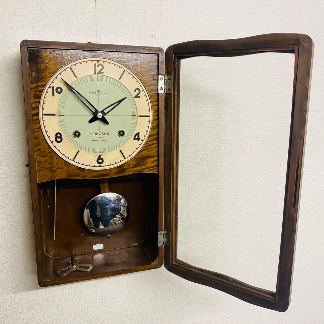 SEIKOSHA 昭和レトロ　ゼンマイ時計　虎杢　No.2720 アンティーク