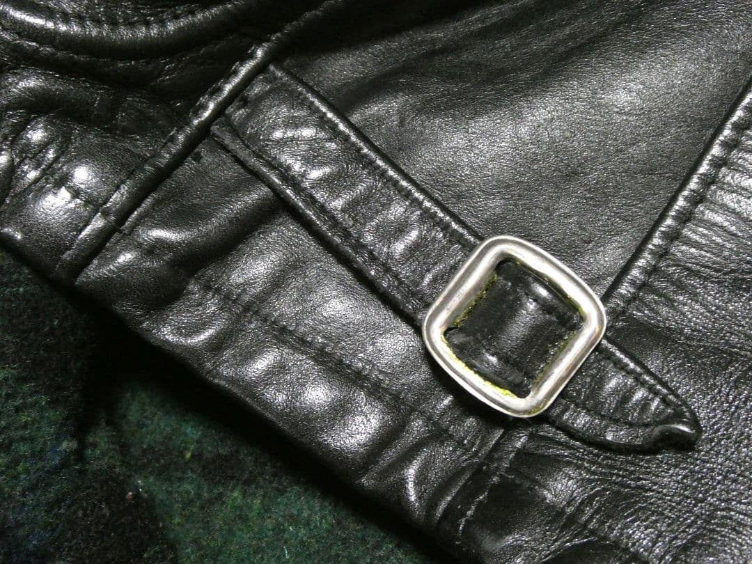 ※専用！黄金サイズ38！ショット658襟付シングルトラッカージャケット黒ブラック