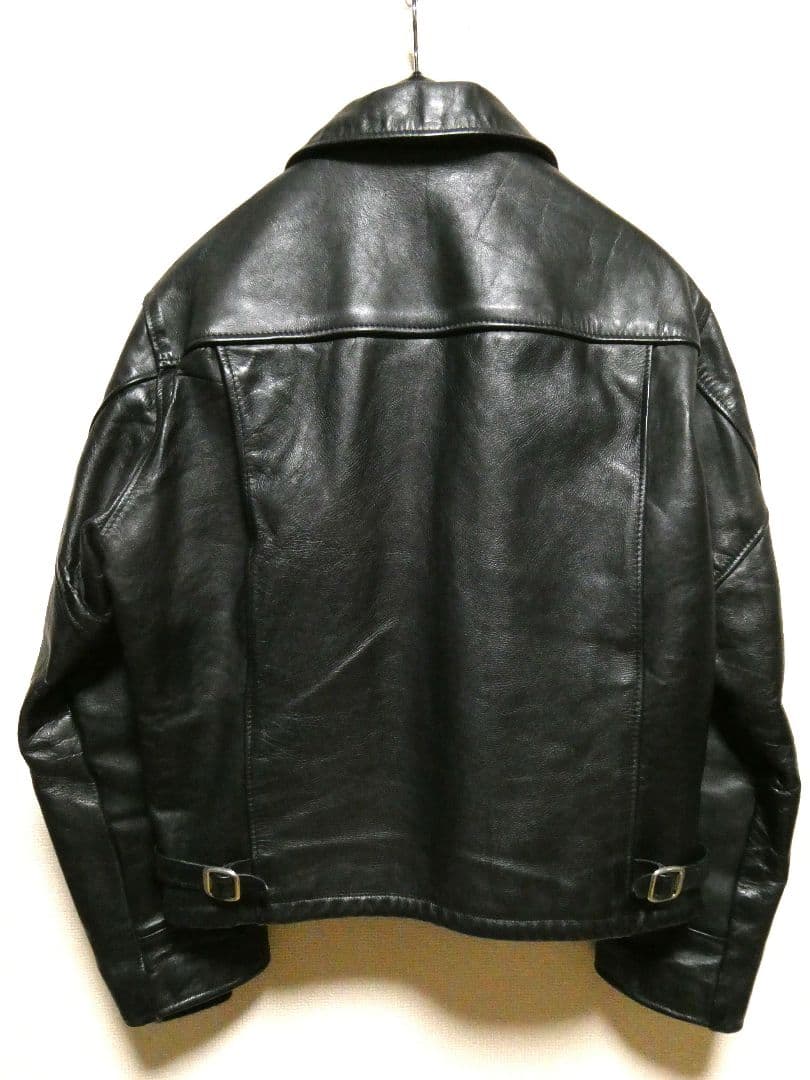 ※専用！黄金サイズ38！ショット658襟付シングルトラッカージャケット黒ブラック