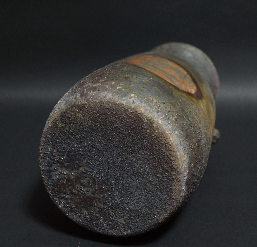 備前焼 牡丹餅 双耳 花入 花瓶 壺 壷 花器 / 華道具