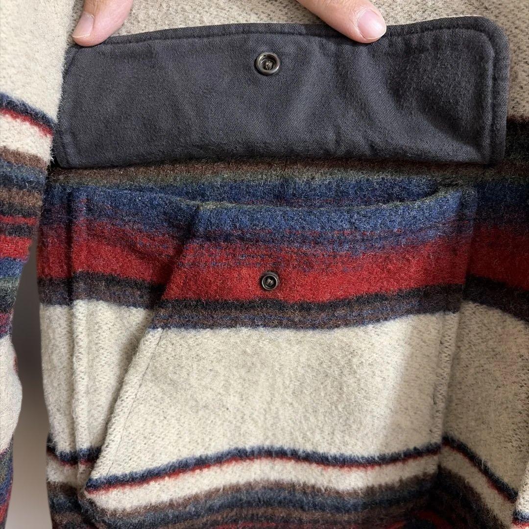 【美品】90'S ウールリッチ WOOLRICH ボーダー柄 ウールジャケット