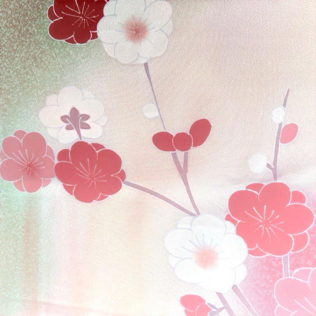 □七五三7歳　正絹女児用振り袖着物　正絹襦袢付　おしどり　緑系