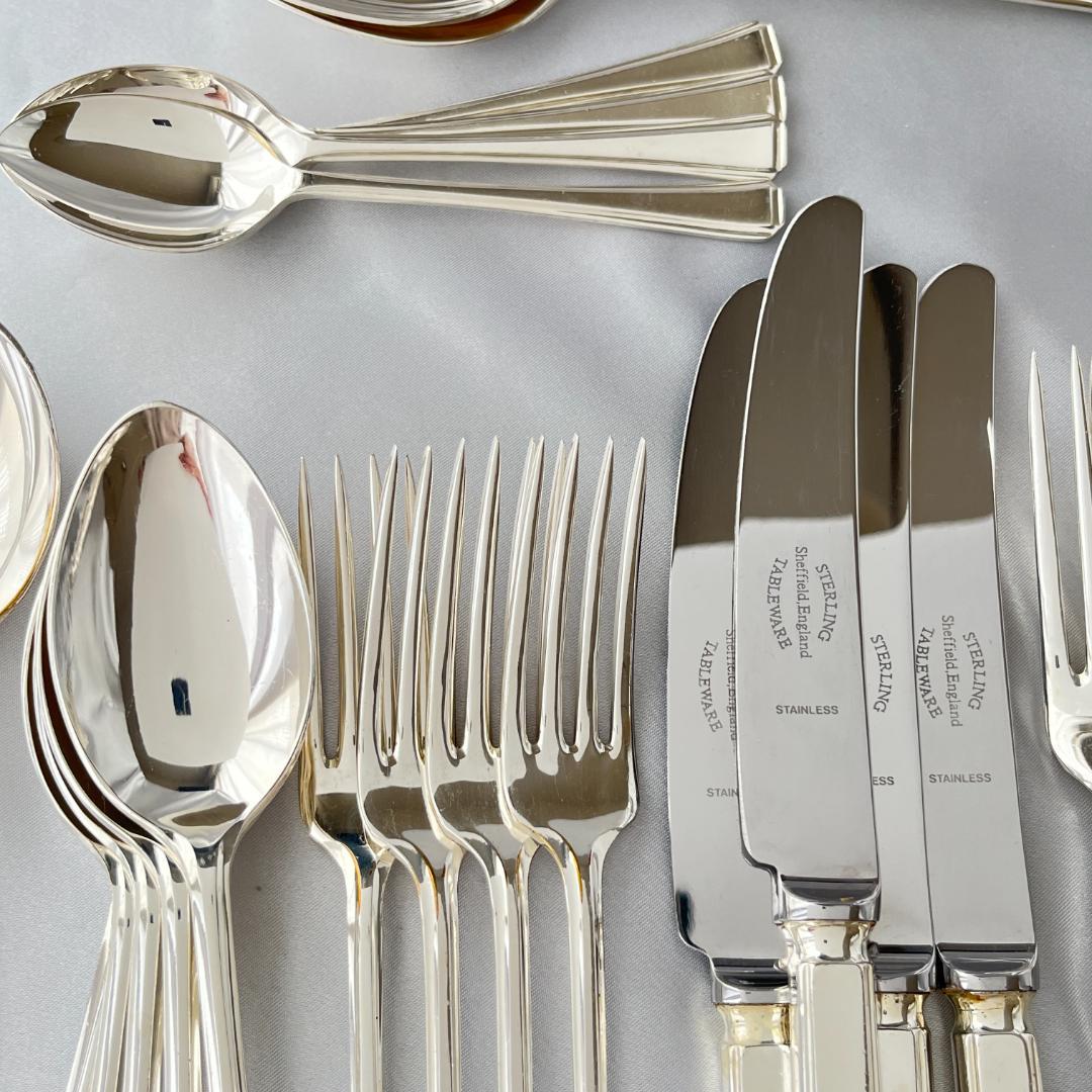 【英国】 アールデコ ディナーセット 4名用30本組 A1プレート