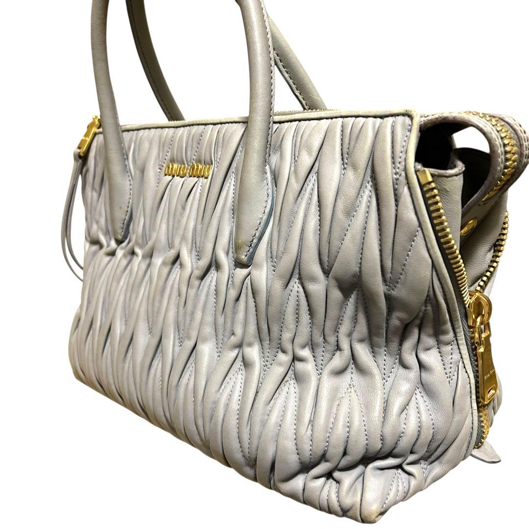 miumiu ハンドバッグ　ショルダーバッグ　マテラッセ　2way グレー