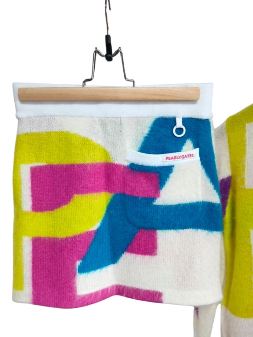 ト*)様 新品7万円 パーリーゲイツ モヘアニット＆スカート ふわふわ上下セット