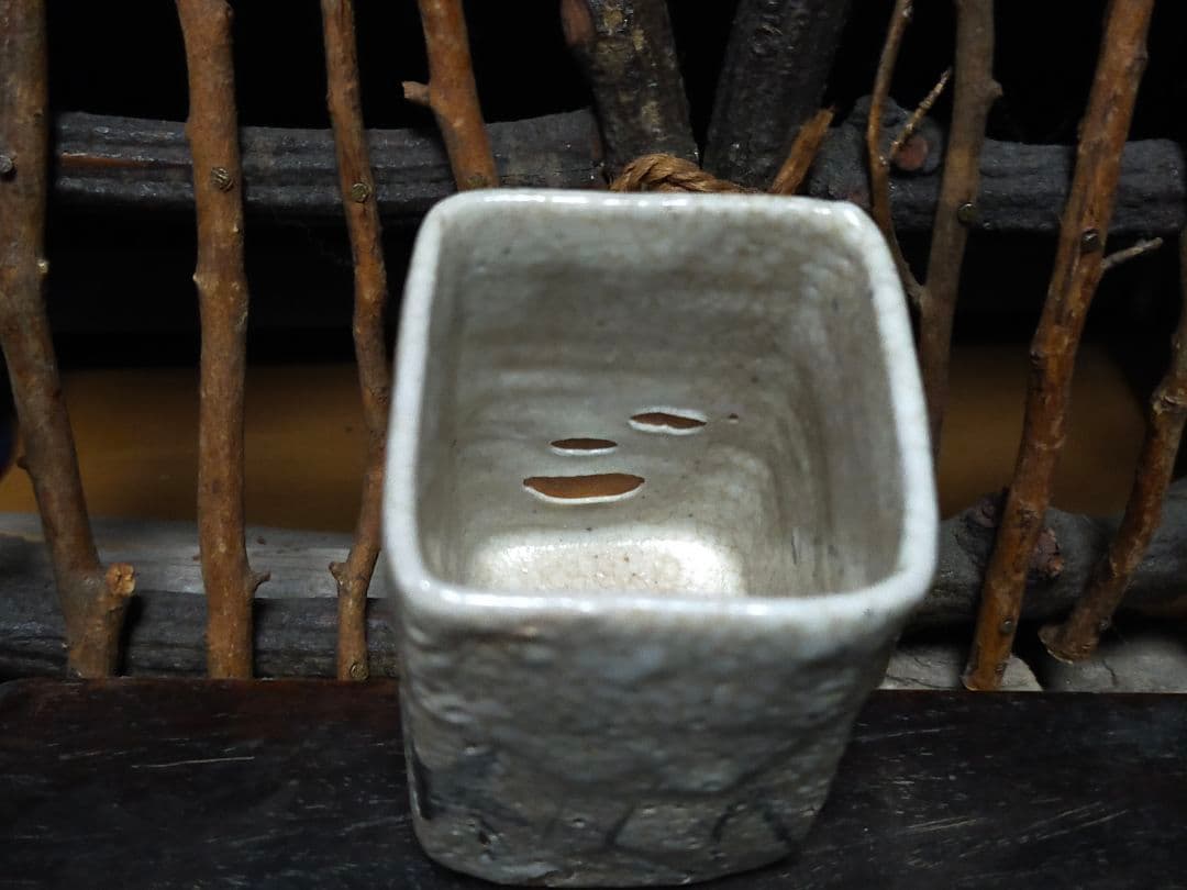 ♥絵志野　ぐい呑み　桐箱付き　⑪　志野　ぐい飲み　骨董品