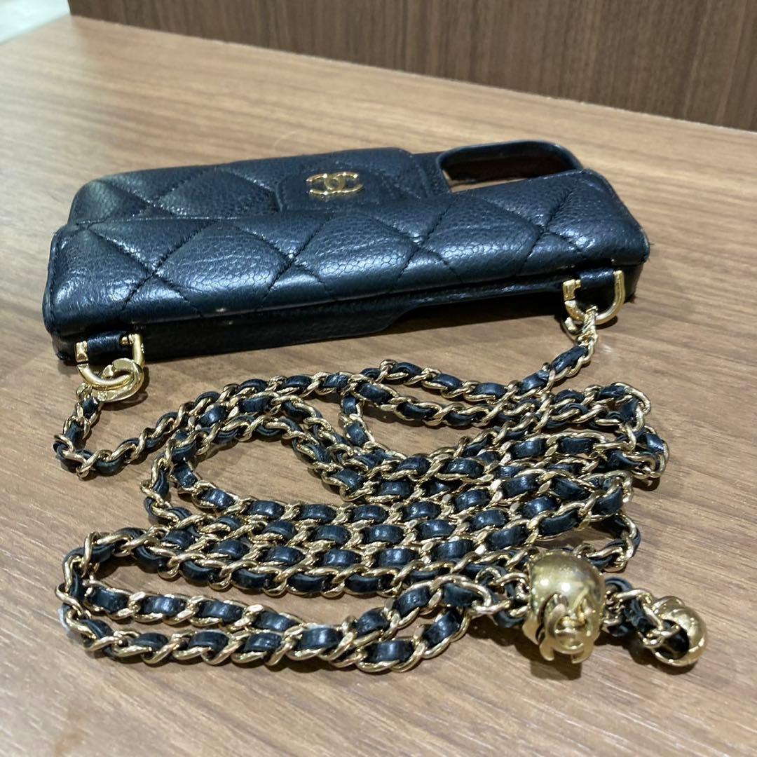 CHANEL シャネル ココマーク マトラッセ キャビアスキン スマホケース 箱