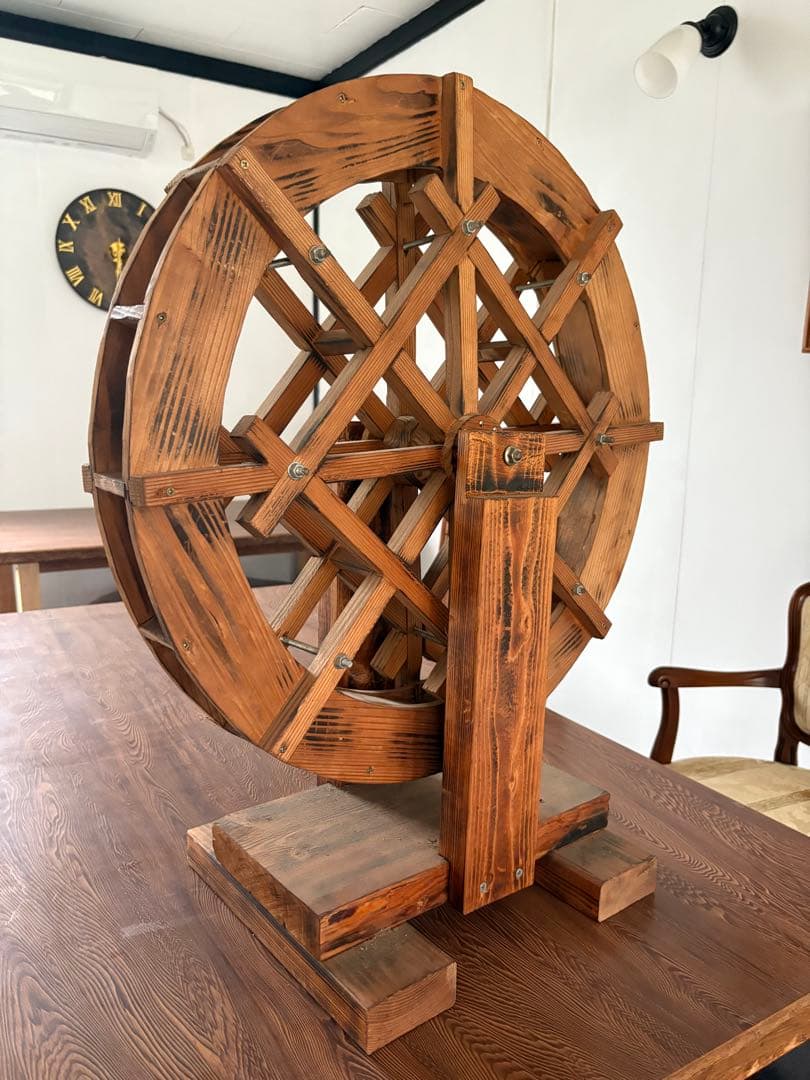 木製 水車デザイン インテリア