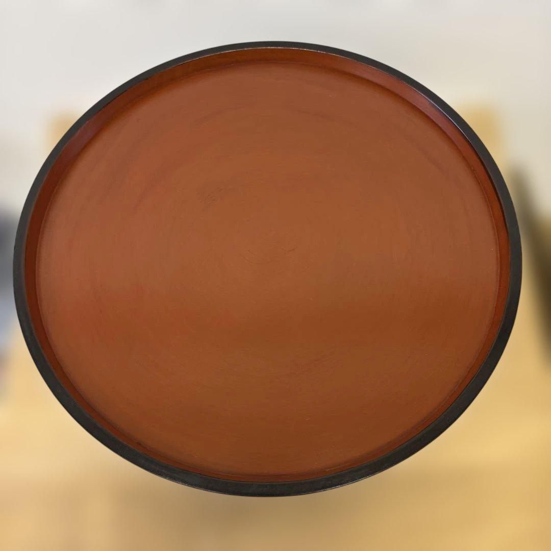 漆工房　大島　天然木　うるし塗　高脚卓盆 ②