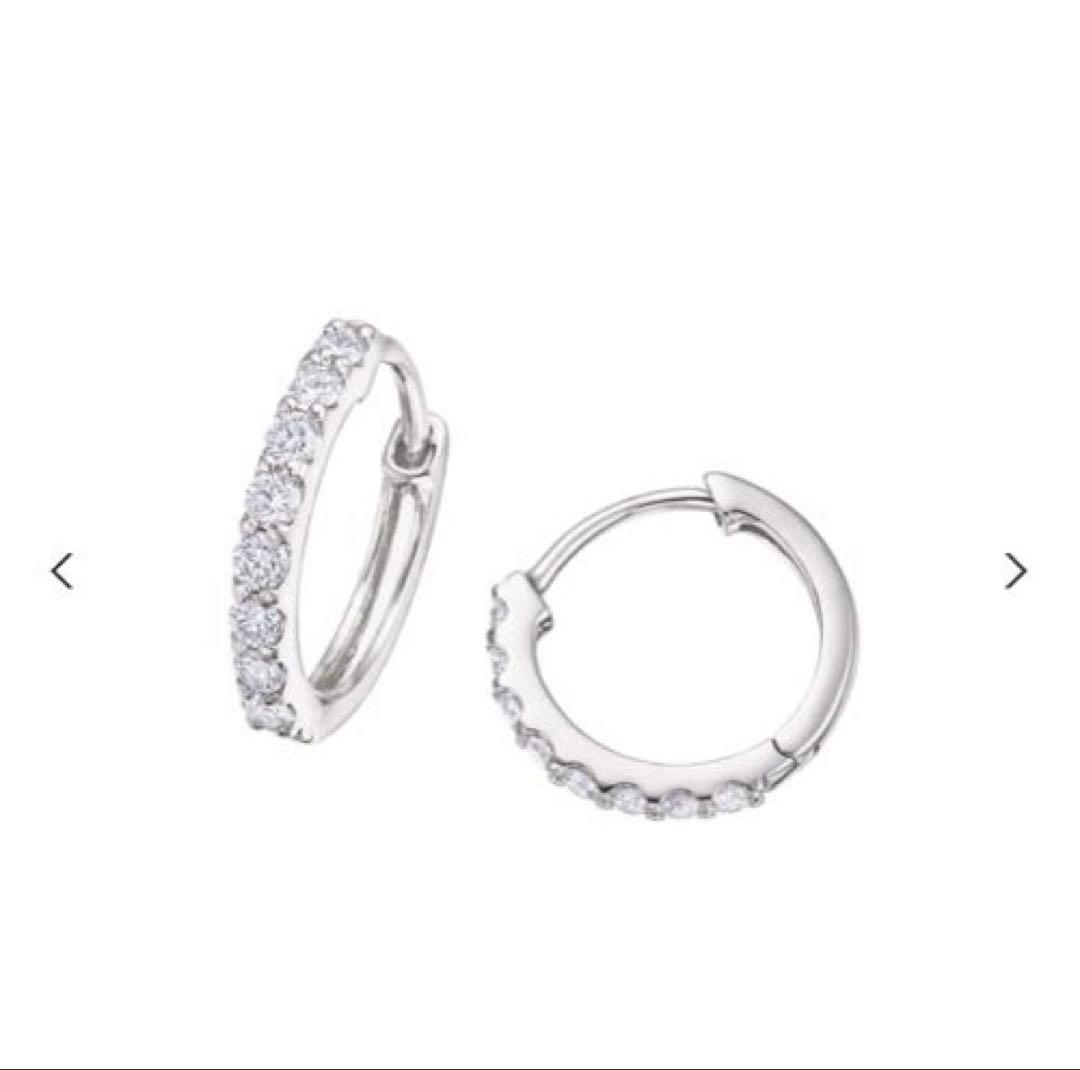 プラチナ ダイヤモンド フープピアス