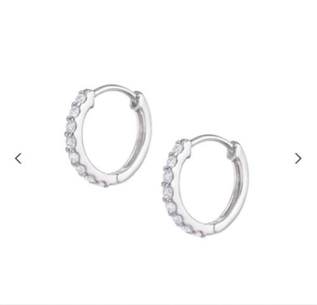 プラチナ ダイヤモンド フープピアス